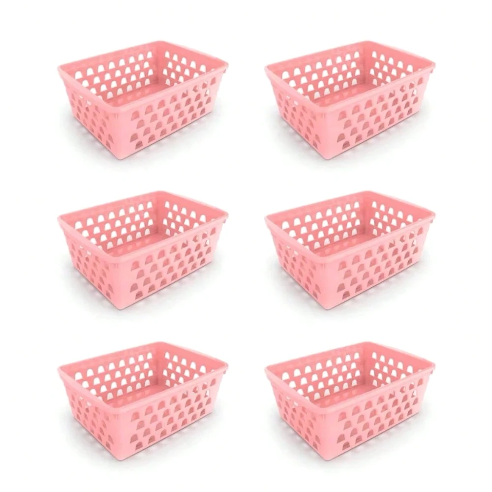 Conjunto 6 Caixas Multiuso Arejadas Veltrano Compact Living para Gavetas e Armários