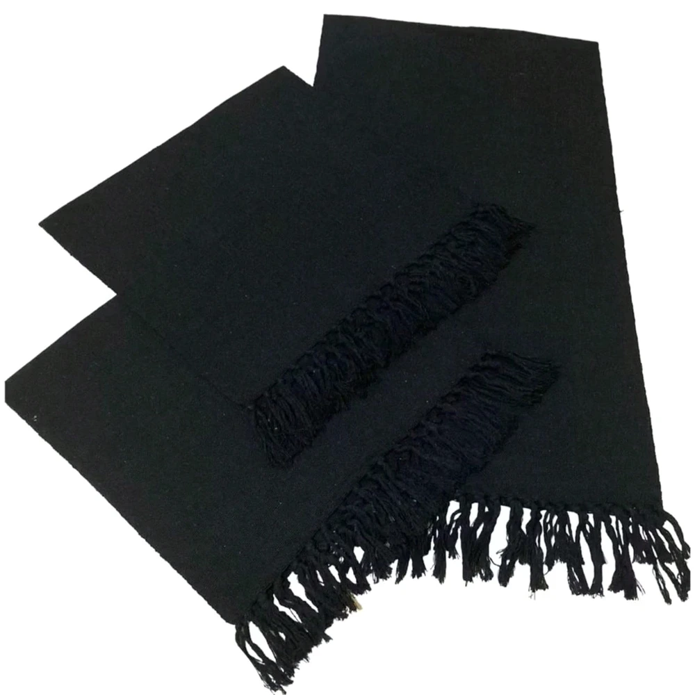 Conjunto Passadeira e Tapetes Rústicos Veltrano Tear Raízes Preto Carvão (3 Peças)